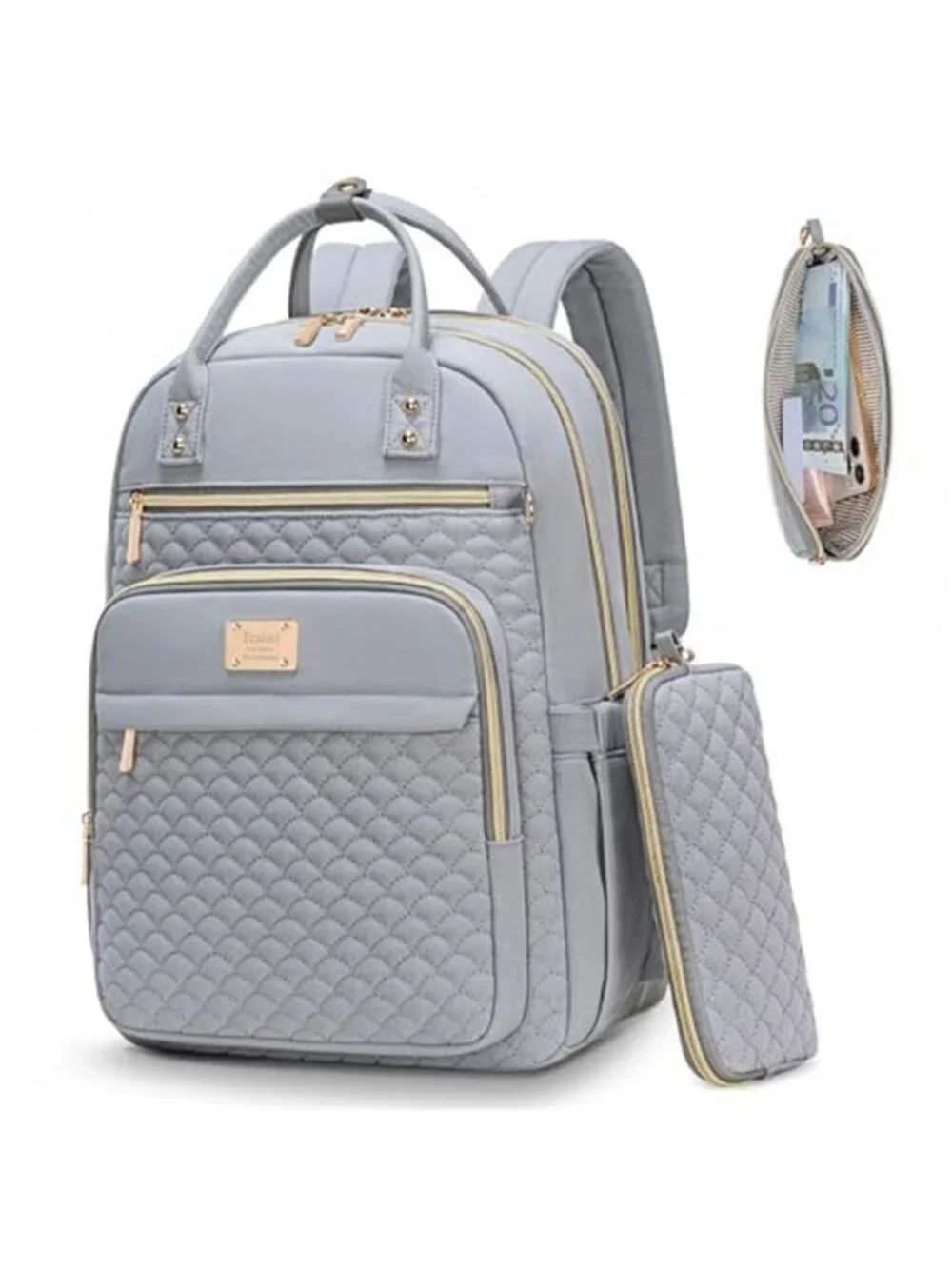 Women Laptop Backpack 15.6 Inch Work Travel Bookbag with Wallet Water Resistant